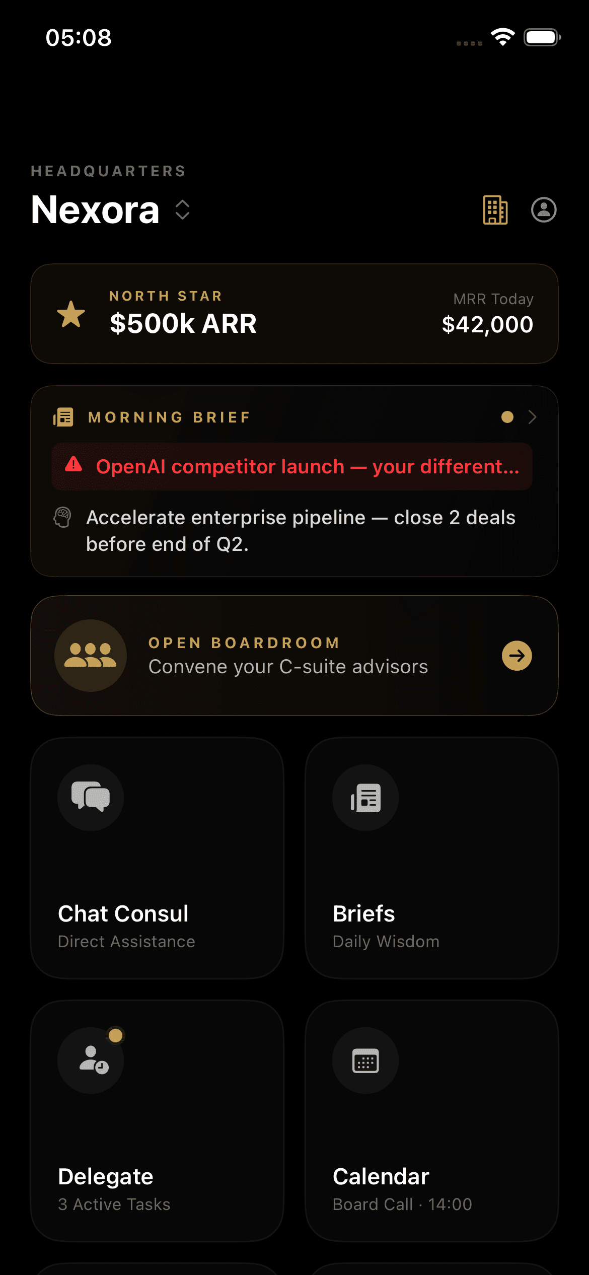 Consul HQ dashboard