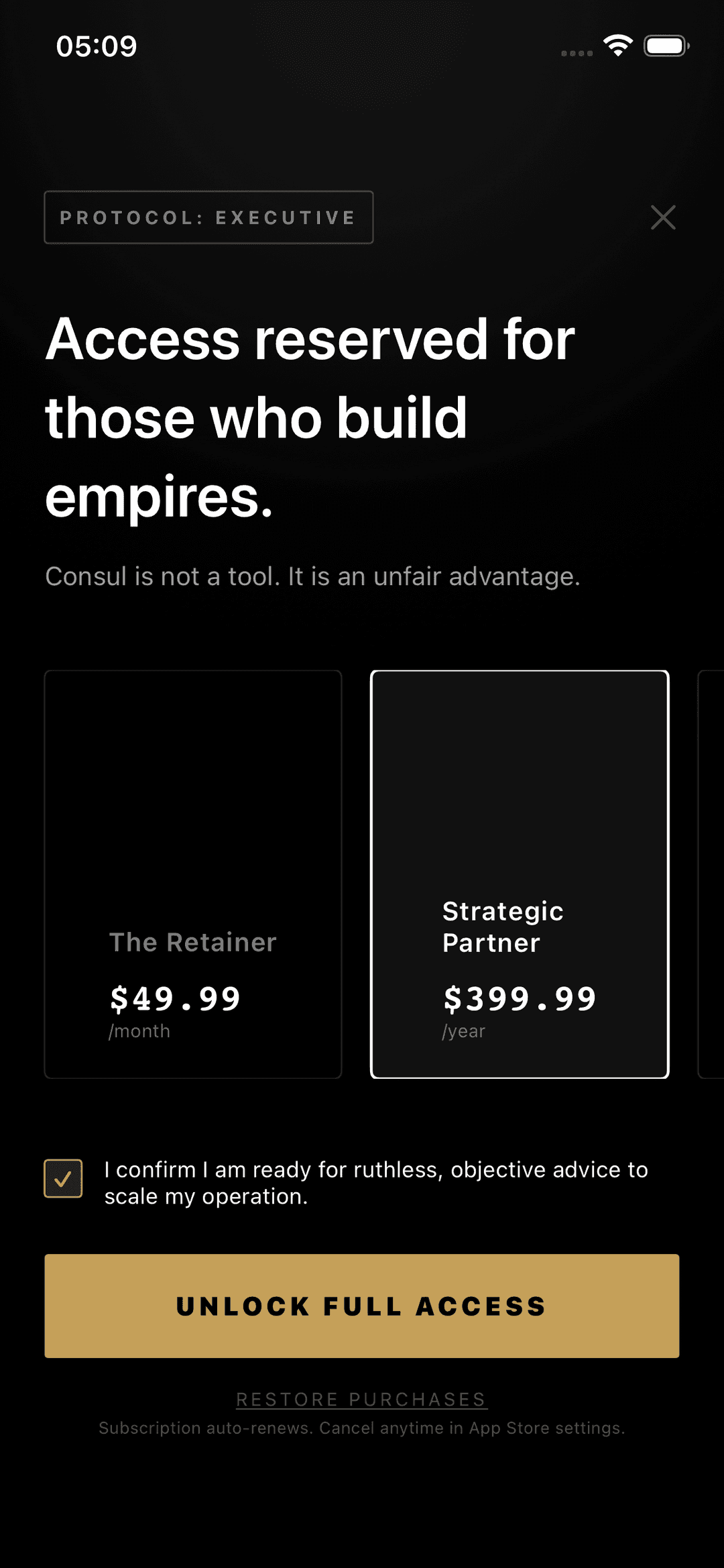 Consul executive membership pricing